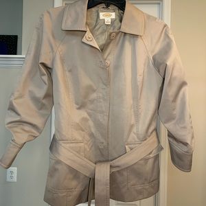 Taupe Mid-Length Trench Coat